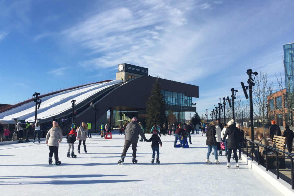 Ice skating at Titletown.