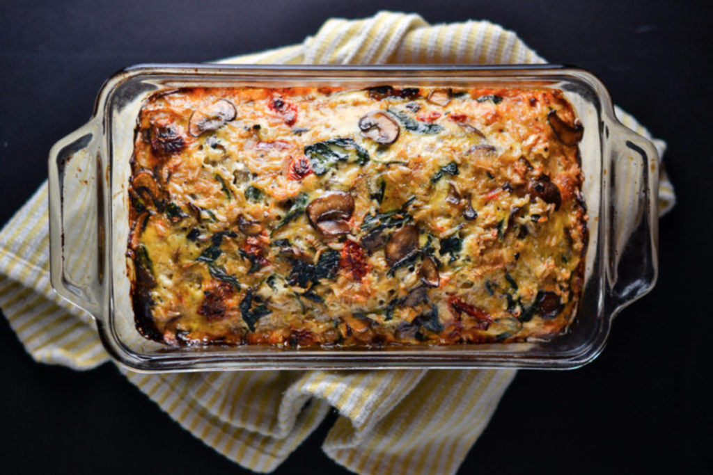 Mushroom, spinach and brown rice loaf by Things I Made Today.