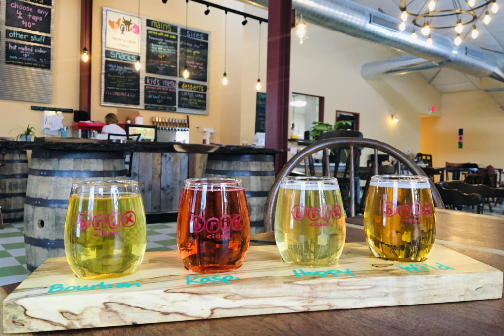 Four hard ciders by Brix Cider.