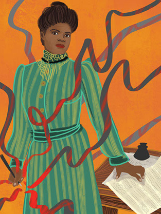 Illustration of Ida B. Wells in the Girl Activist book.