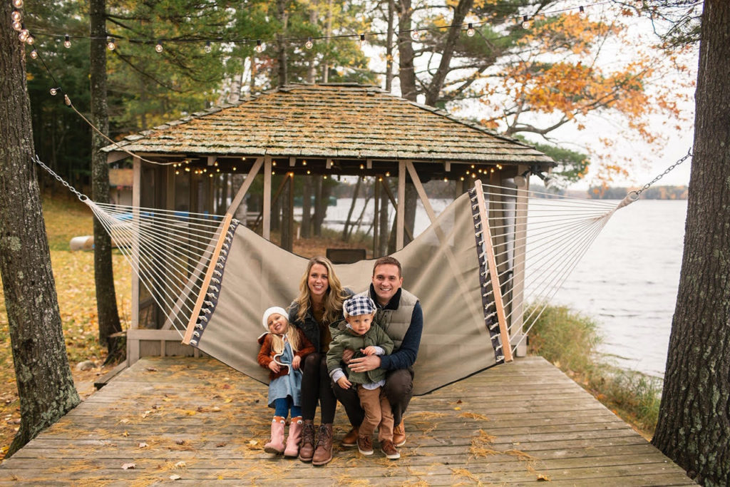 The Marsh family at the Pine Cove Cabin on Lake Katherine near Minocqua, Wisconsin.