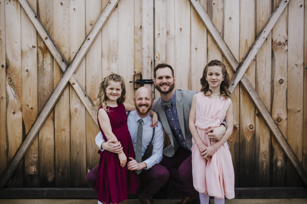 David and Matt Clark-Sally with their two daughters. 