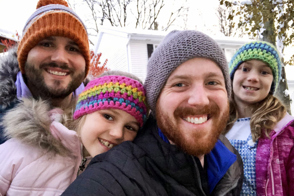 Matt and David Clark-Sally with their two daughters.