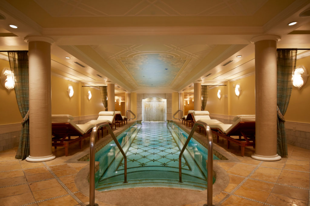 A view of the waterfall pool inside the Kohler Waters Spa in Kohler, Wisconsin.