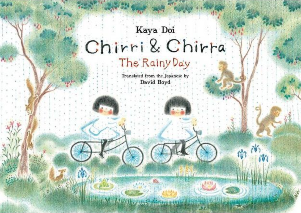 The cover of "Chirri & Chirra: The Rainy Day" by Kaya Doi.